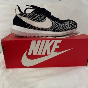 Nike Roshe Zebra Pattern Black and White Sneakers